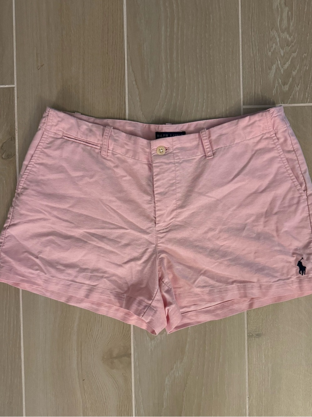 Ralph Lauren Light Pink Women's Cotton Shorts with Polo Logo
